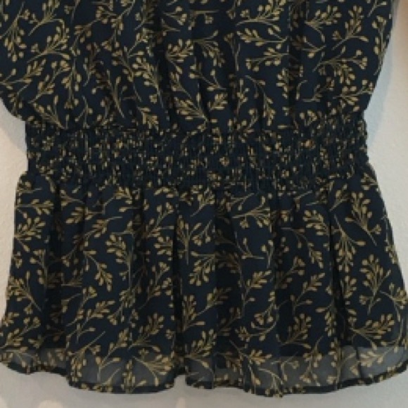 Everly | Dark Blue w/ Golden Yellow Floral Top - Picture 6 of 9
